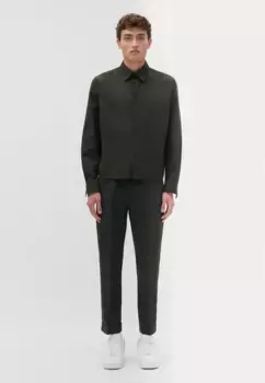 Деловая рубашка studio seidensticker "Studio", стандартный воротник Кент с длинными рукавами, однотонная, зеленый