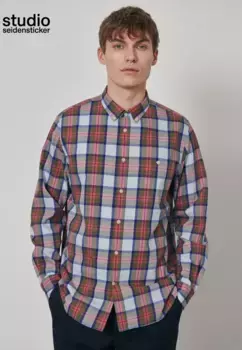 Деловая рубашка studio seidensticker "Studio", воротник на пуговицах с обычным длинным рукавом в клетку, зеленый