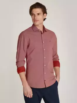 Деловая рубашка Tommy Hilfiger "CL STRETCH GEO PRINT SF SHIRT", с минимальным принтом, цвет Dark Magma Geo Prt