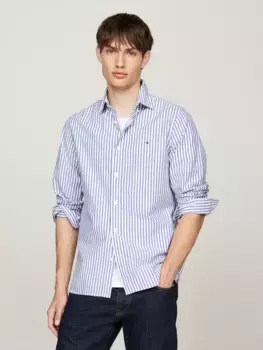 Деловая рубашка Tommy Hilfiger "CLASSIC POPLIN STRIPE SF SHIRT", цвет Mid Blue / Optic White