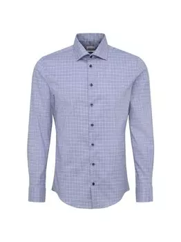 Деловая рубашка узкого кроя с длинным рукавом Seidensticker, синий