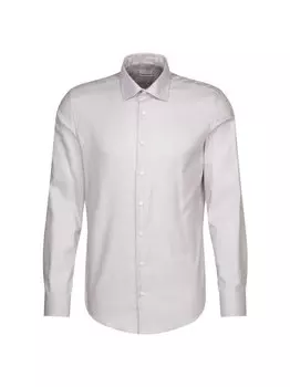 Деловая рубашка узкого кроя с длинным рукавом Seidensticker, серый