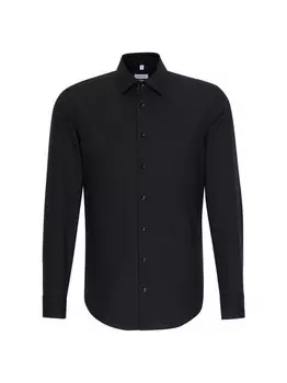 Деловая рубашка узкого кроя с длинным рукавом Seidensticker, черный