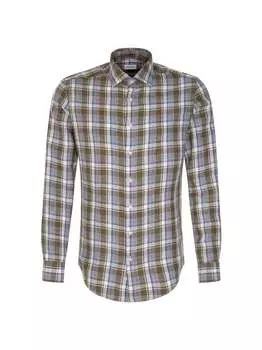 Деловая рубашка узкого кроя с длинным рукавом Seidensticker, зеленый