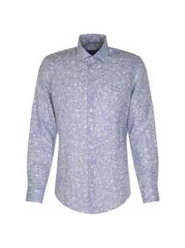 Деловая рубашка узкого кроя с длинным рукавом Seidensticker, синий