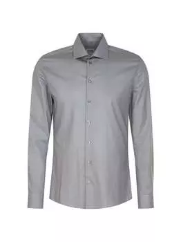 Деловая рубашка узкого кроя с длинным рукавом Seidensticker, коричневый