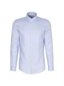 Деловая рубашка узкого кроя с длинным рукавом Seidensticker, синий