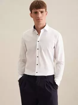Деловая рубашка узкого кроя с длинным рукавом Seidensticker, белый