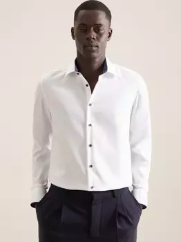 Деловая рубашка узкого кроя с длинным рукавом Seidensticker, белый