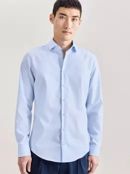 Деловая рубашка узкого кроя с длинным рукавом Seidensticker, синий