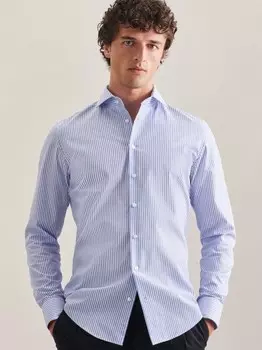 Деловая рубашка узкого кроя с длинным рукавом Seidensticker, голубой