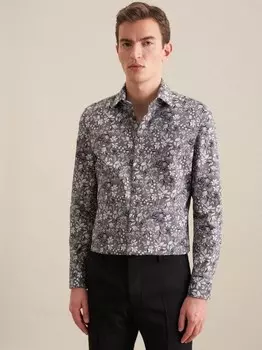 Деловая рубашка узкого кроя с длинным рукавом Seidensticker, серый