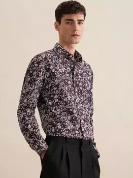 Деловая рубашка узкого кроя с длинным рукавом Seidensticker, фиолетовый