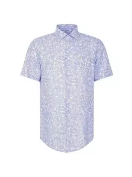 Деловая рубашка узкого кроя с коротким рукавом Seidensticker, синий