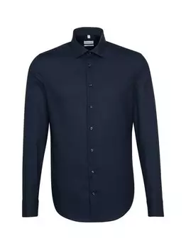 Деловая рубашка узкого кроя с удлиненным рукавом Seidensticker, синий