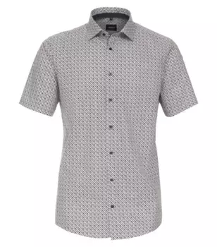 Деловая рубашка VENTI "Деловая рубашка VENTI с коротким рукавом с принтом", коричневый