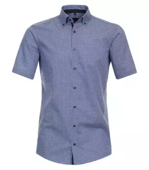 Деловая рубашка VENTI "Деловая рубашка VENTI с коротким рукавом в клетку", синий