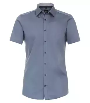 Деловая рубашка VENTI "Деловая рубашка VENTI с коротким рукавом однотонная", синий