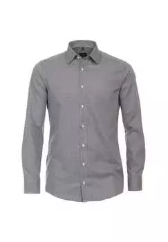 Деловая рубашка в клетку современный крой Venti, черный