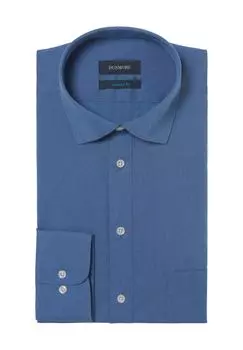 Деловая рубашка, воротник акулы, негладкая, мужская Dunmore, темно-синий