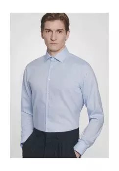 Деловая рубашка, воротник Кент, приталенный крой, мужская seidensticker, цвет Mittelblau