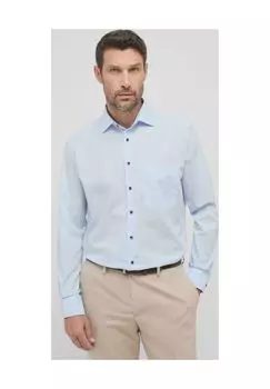 Деловая рубашка, воротник Кент, удобная посадка, длинный рукав, мужская ETERNA, цвет Himmelblau