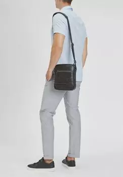 Деловая сумка Breakers, кожа, тиснение логотипа, переднее отделение, мужская PICARD, цвет Graphit