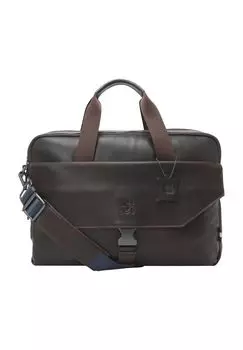Деловая сумка, кожаная, с отделением для ноутбука, однотонная, мужская OTTO KERN, цвет Dark Brown