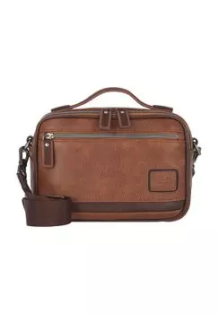 Деловая сумка, нашивка, отделение для ноутбука, однотонная, мужская PICARD, цвет Whisky