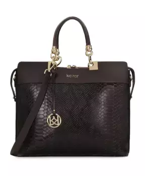 Деловая сумочка с рельефным декором Kazar, коричневый