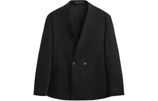 Деловой костюм мужской черный Zara, черный