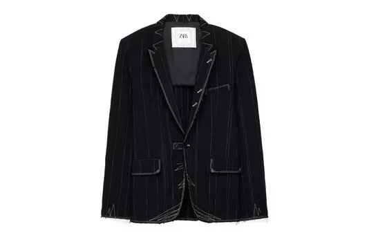 Деловой костюм мужской черный Zara, черный