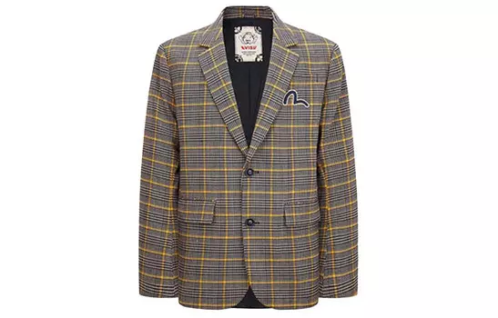 Деловой костюм мужской клетчатый цветы Evisu, цвет Plaid flowers