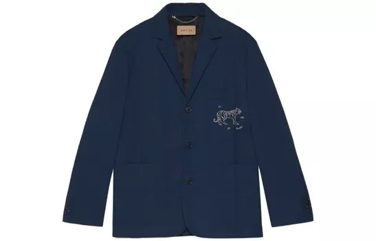 Деловой костюм мужской синий Gucci, синий