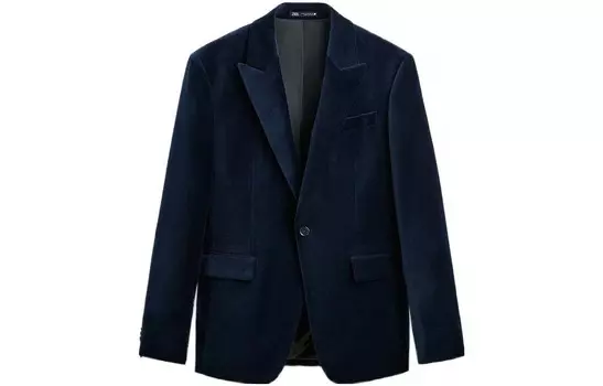 Деловой костюм мужской синий Zara, синий