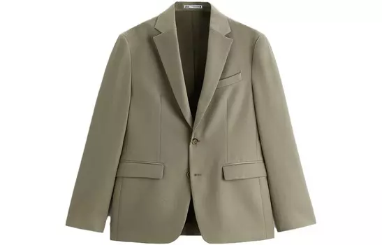 Деловой костюм мужской средне-зеленый Zara, зеленый