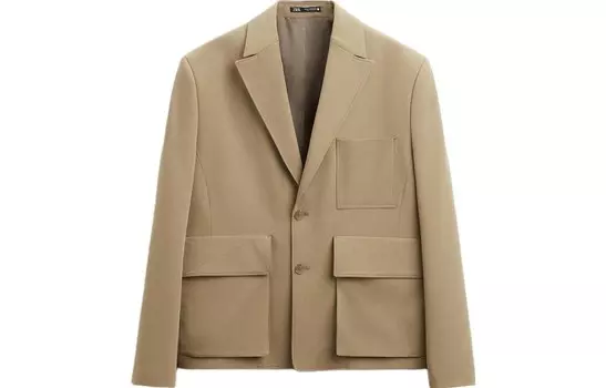 Деловой костюм мужской светло-коричнево-желтый Zara, светло-желтый