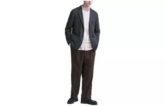 Деловой костюм мужской темно-серый Uniqlo, темно-серый