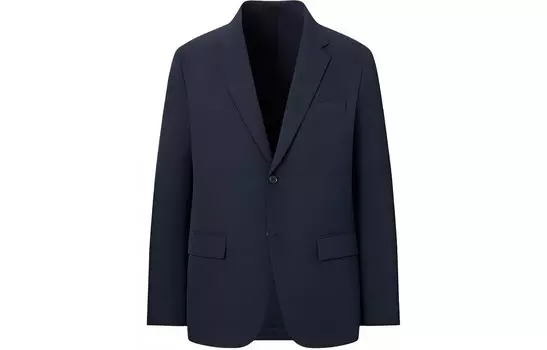 Деловой костюм мужской темно-синий Uniqlo, темно-синий
