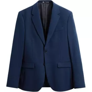 Деловой костюм мужской темно-синий Zara, темно-синий