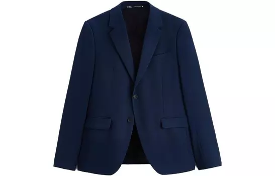 Деловой костюм мужской темно-синий Zara, темно-синий