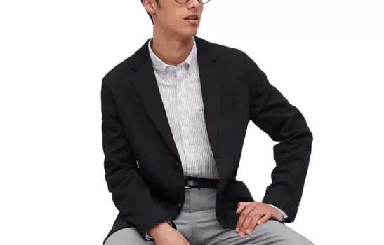 Деловой костюм унисекс черный Uniqlo, черный
