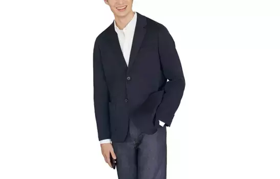 Деловой костюм унисекс темно-синий Uniqlo, темно-синий