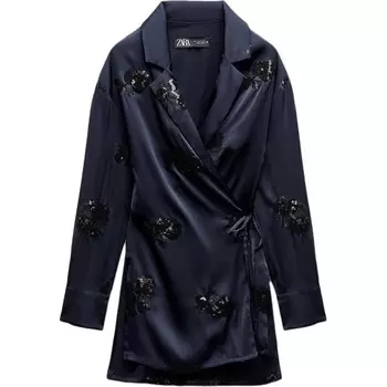 Деловой костюм женский синий Zara