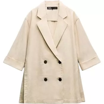 Деловой костюм женский светло-песочный Zara
