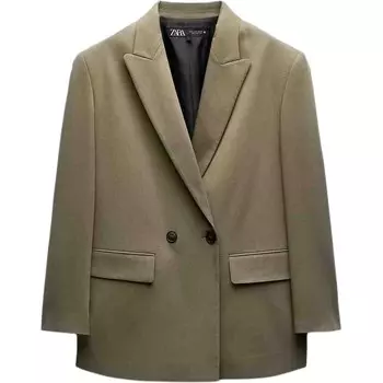 Деловой пиджак женский Zara, хаки