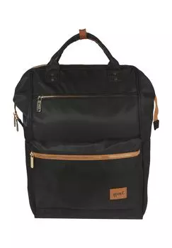 Деловой рюкзак, отделение для ноутбука, нашивка с логотипом Mine, черный