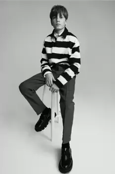 Деловые брюки с тиснением H&M, серый