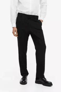 Деловые брюки стандартного кроя H&M, черный
