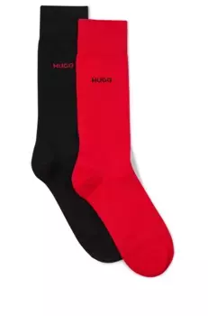 Деловые носки HUGO Underwear "2P RS UNI CC" (2 пары в упаковке, 2 шт. в упаковке), с контрастной надписью логотипа HUGO, розовый